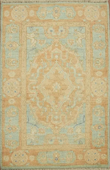 Vegetable Dye Oushak Accent Turkish Rug 2x3