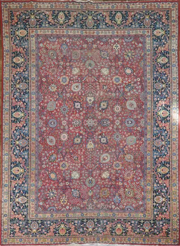 Antique Tabriz Vegetable Dye Persian Area Rug 9x12