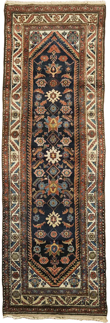 Pre-1900 Vegetable Dye Bakhtiari Persian Rug 4x10