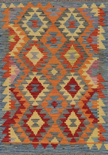 Reversible Wool Kilim Oriental Accent Rug 3x5