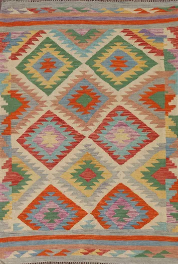 South Western Wool Kilim Oriental Accent Rug 3x5