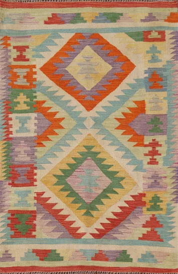 South Western Wool Kilim Oriental Rug 3x5