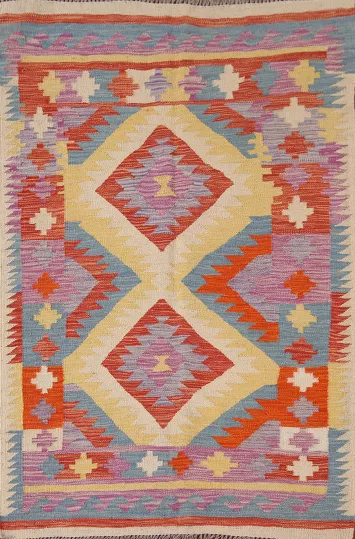Reversible Wool Kilim Oriental Rug 3x5