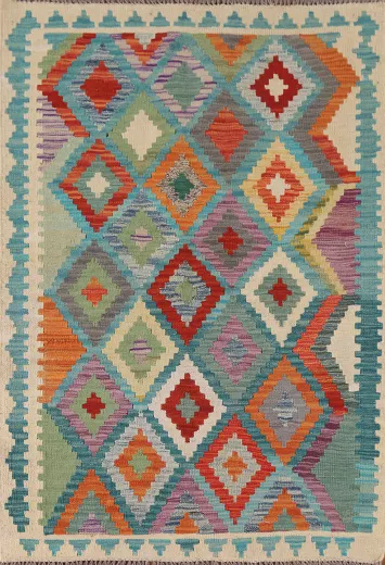 Multicolor Wool Kilim Accent Oriental Rug 3x5
