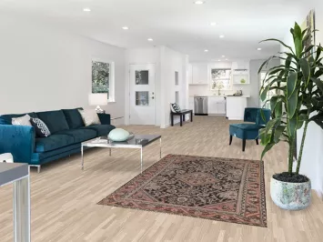 Vintage Geometric Mahal Accent Persian Rug 4x7