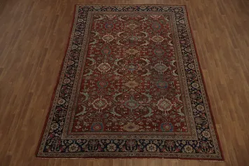 Pre-1900 Vegetable Dye Mahal Persian Area Rug 8x11