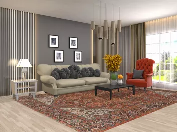 Pre-1900 Antique Vegetable Dye Mahal Persian Area Rug 8x12