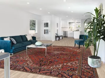 Vegetable Dye Heriz Serapi Antique Persian Rug 9x12