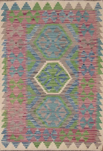 Reversible Wool Kilim Oriental Accent Rug 3x5