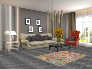 South Western Kilim Oriental Accent Rug 3x5