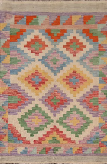Reversible Wool Kilim Oriental Accent Rug 3x5