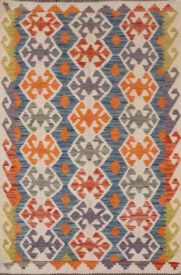 Geometric Kilim Oriental Accent Rug 3x5