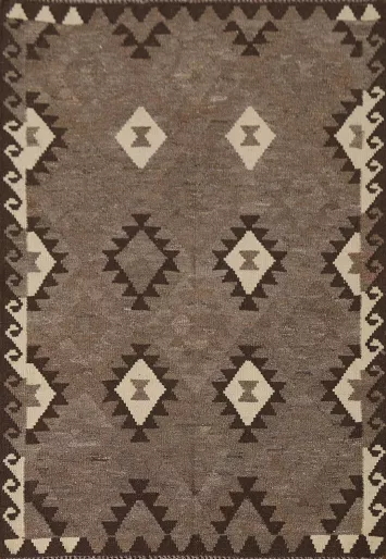 Geometric Wool Kilim Oriental Rug 4x5