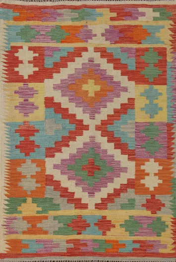 Reversible Wool Kilim Oriental Rug 3x5