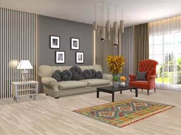 Multicolor Kilim Oriental Accent Rug 3x5