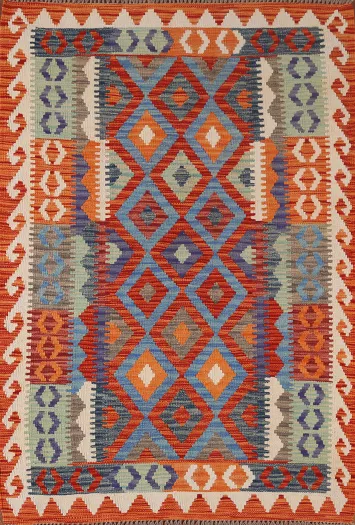 Geometric Kilim Oriental Accent Rug 4x6