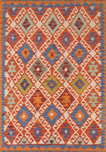 South Western Wool Kilim Oriental Rug 4x6