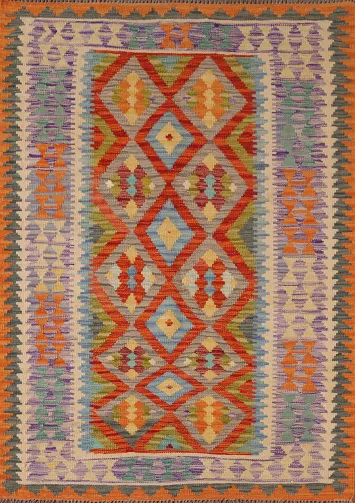 Multicolor Kilim Oriental Accent Rug 4x6