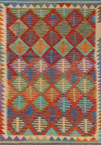 Multicolor Kilim Oriental Accent Rug 4x6
