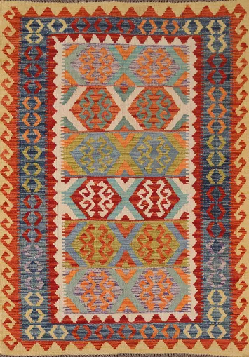 Multicolor Kilim Oriental Accent Rug 4x6