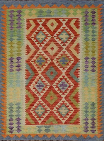 Multicolor Kilim Oriental Accent Rug 4x6