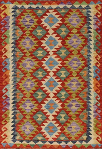 Reversible Wool Kilim Oriental Rug 4x6