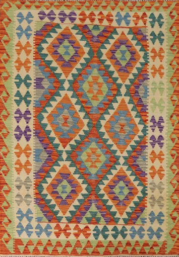 South Western Kilim Oriental Accent Rug 4x6