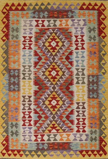 Reversible Wool Kilim Oriental Rug 4x6