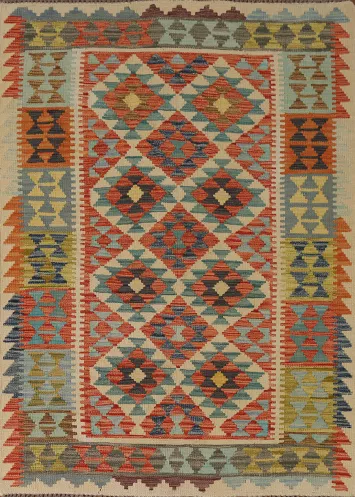 Multicolor Kilim Oriental Accent Rug 4x6