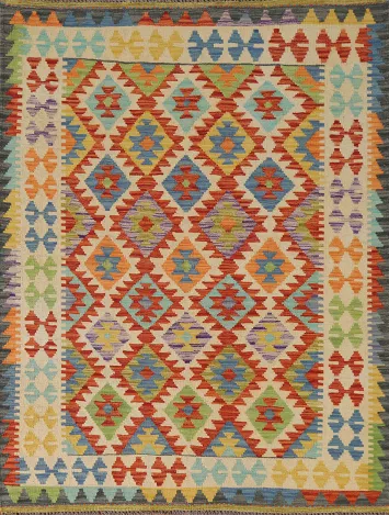 Reversible Wool Kilim Oriental Rug 4x6
