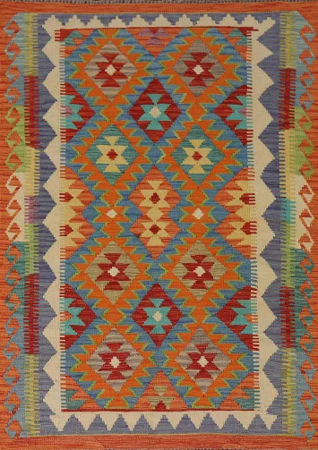 Multicolor Kilim Oriental Accent Rug 4x6