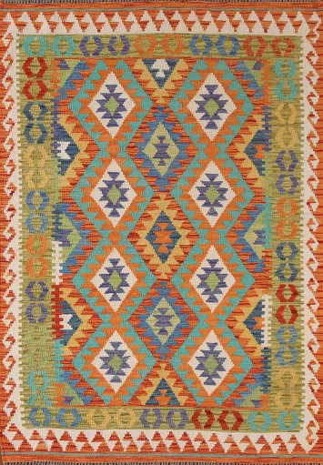 Reversible Wool Kilim Oriental Rug 4x6
