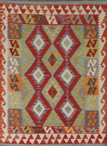 Reversible Wool Kilim Oriental Rug 4x6