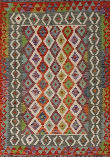 Reversible Wool Kilim Oriental Rug 4x6