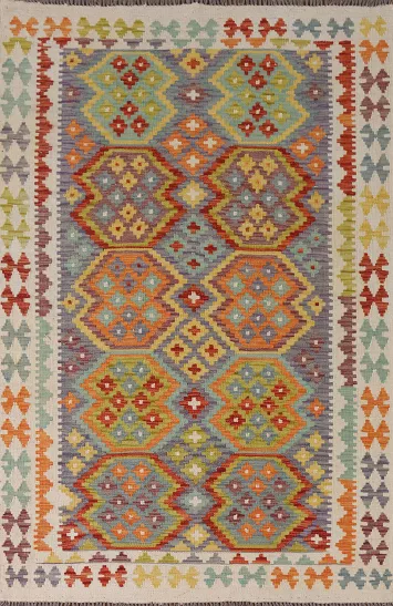 South Western Kilim Oriental Accent Rug 4x6