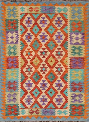 South Western Kilim Oriental Accent Rug 4x6