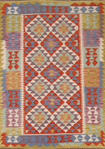 Reversible Wool Kilim Oriental Accent Rug 4x6