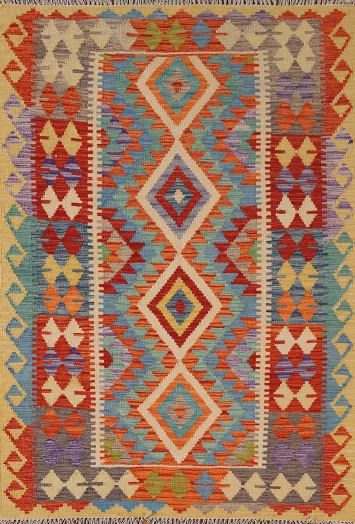 Multicolor Kilim Reversible Wool Rug 4x6