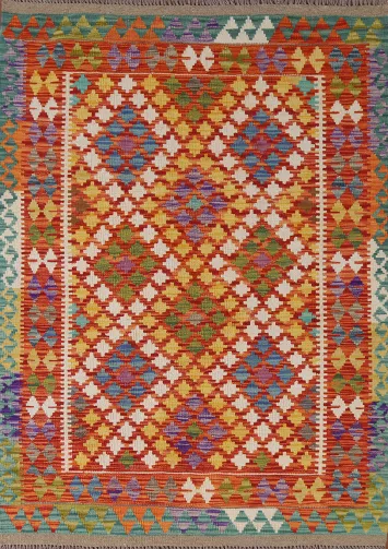 South Western Kilim Oriental Wool Rug 4x6