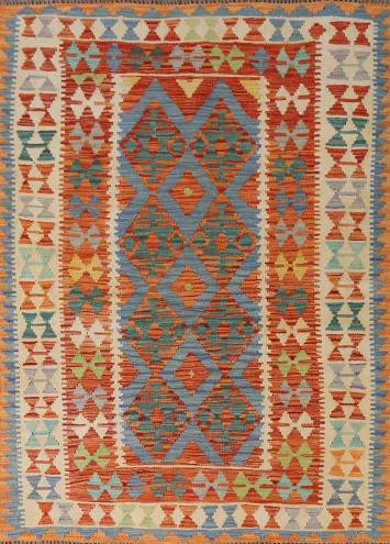 Multicolor Kilim Reversible Wool Rug 4x6