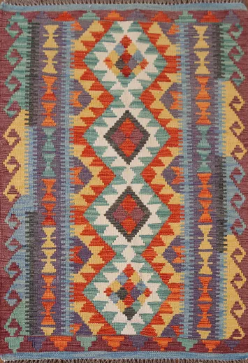 Multicolor Kilim Oriental Accent Rug 3x5