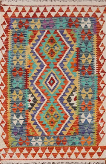 Multicolor Kilim Oriental Accent Rug 3x5