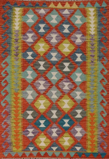 Reversible Wool Kilim Oriental Accent Rug 3x5