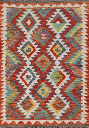 Reversible Wool Kilim Oriental Accent Rug 3x5