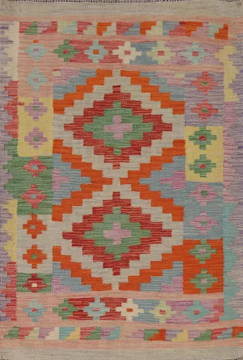 South Western Kilim Wool Accent Rug 3x5