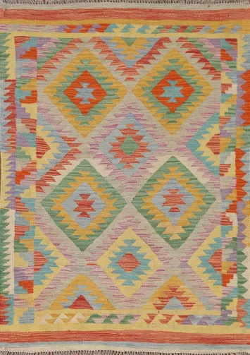 Multicolor Kilim Oriental Accent Rug 3x5