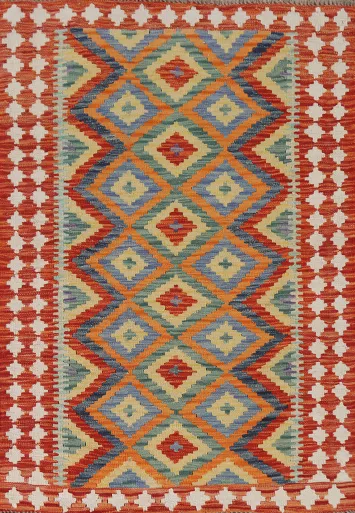 Reversible Wool Kilim Oriental Rug 3x5