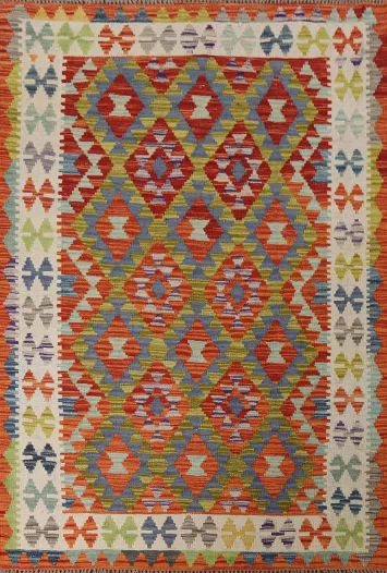 Reversible Wool Kilim Oriental Rug 4x6