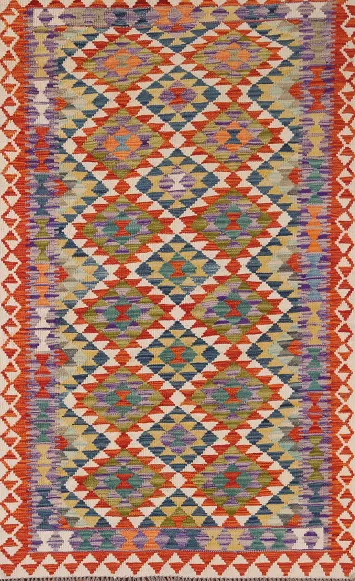 South Western Kilim Oriental Accent Rug 4x6