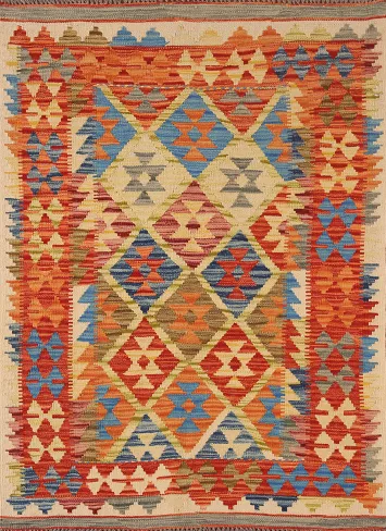 Reversible Wool Kilim Oriental Rug 4x5